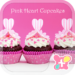 Cute Theme Pink Heart Cupcakes