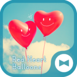 Cute Wallpaper Red Heart Balloons Theme
