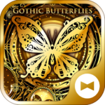 Gold Wallpaper Gothic Butterflies Theme