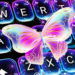 Colorful Glitter Neon Butterfly Keyboard Theme